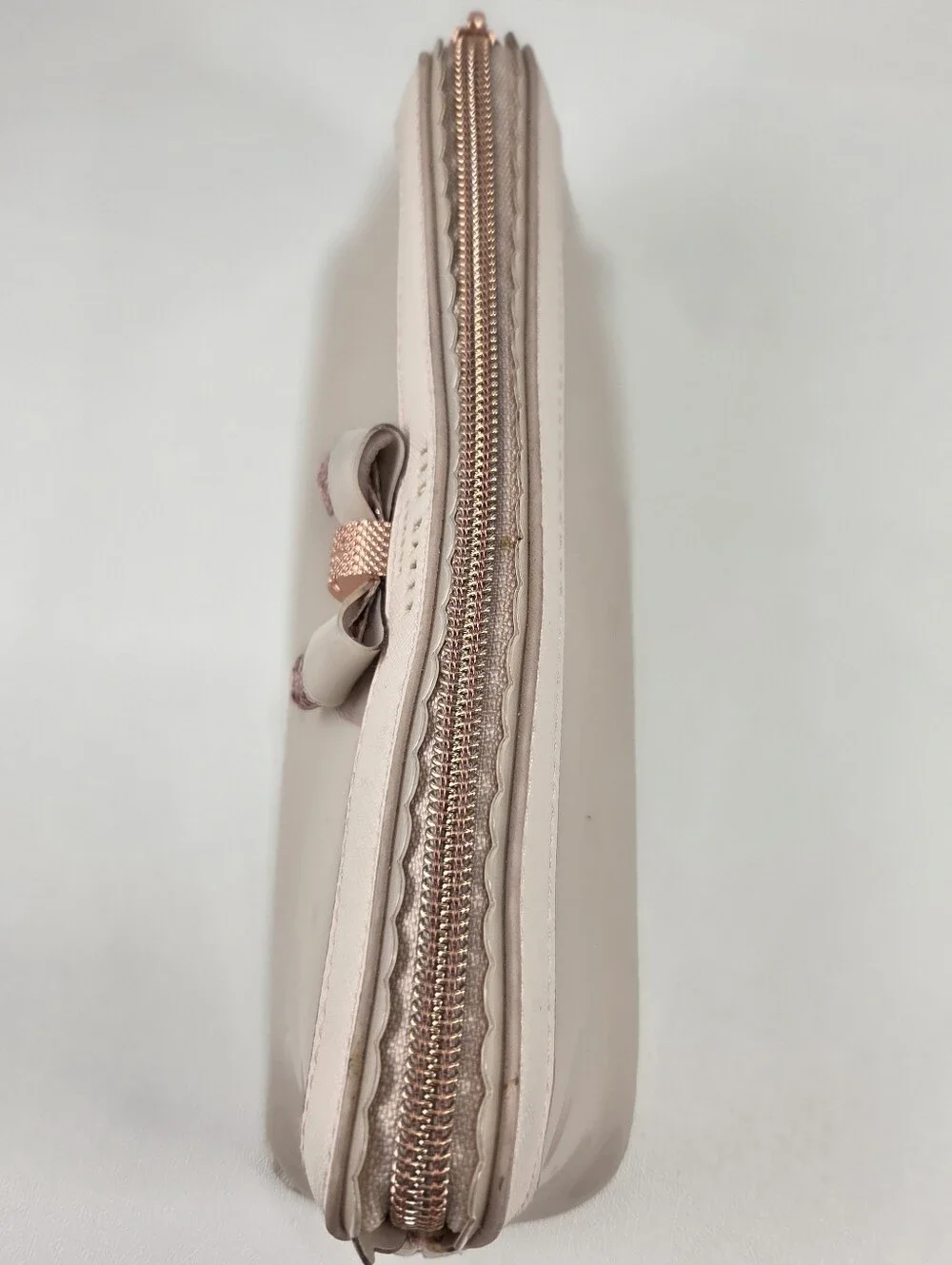 Ted Baker London Pink Vinyl Bow Pencil Case Makeup Pouch